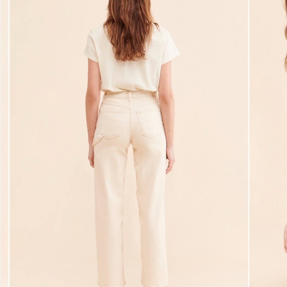 Just Black Cream High-Rise Wide-Leg Jeans
